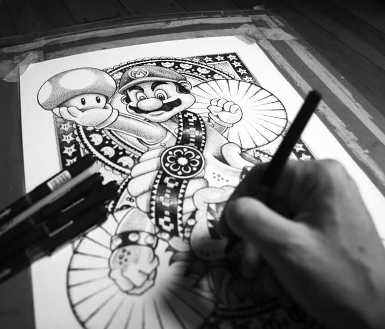 750x640 Super Mario Bros Drawing By Sneaky Studios No. 1229 - Mario Bros Sketches