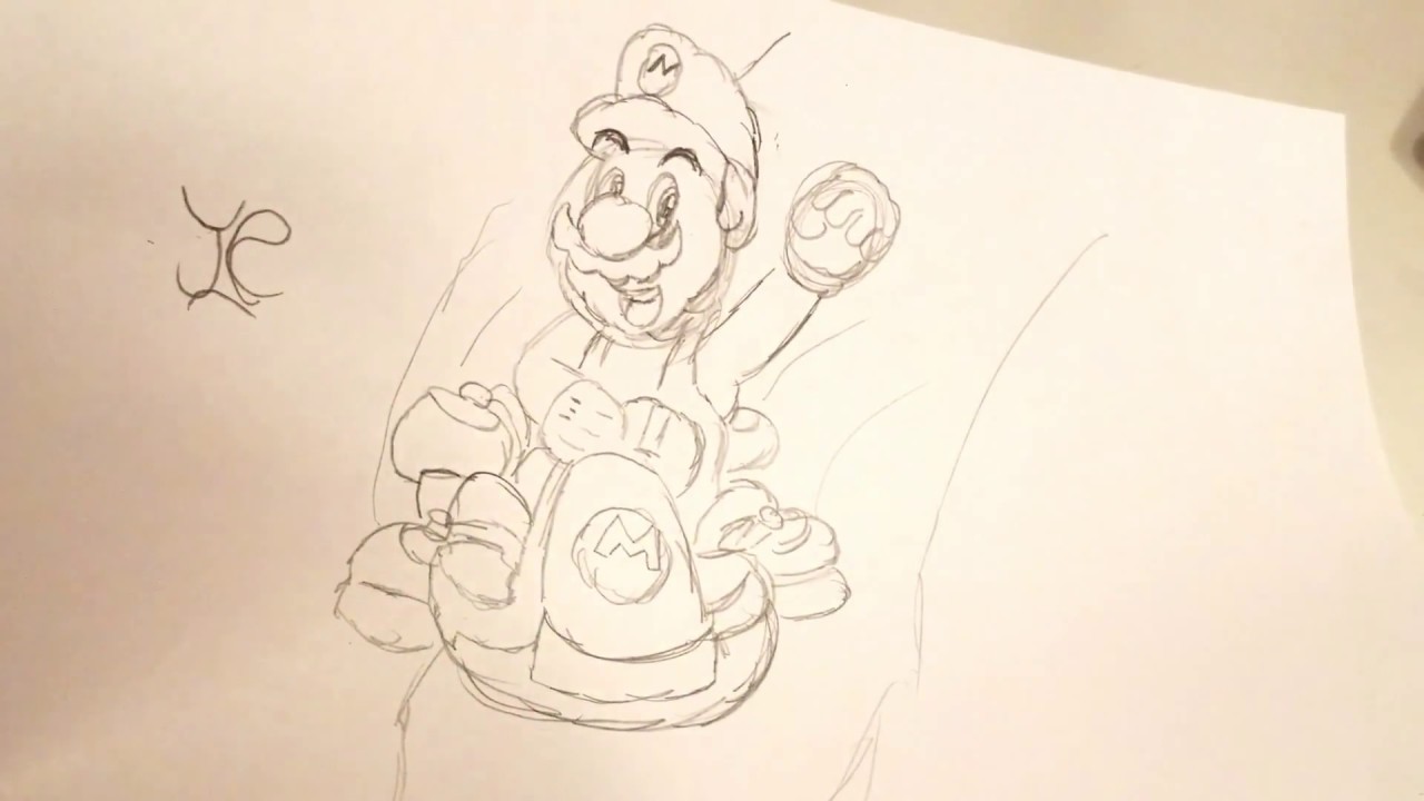 1280x720 Mario Kart 8 Drawing - Mario Kart Sketch