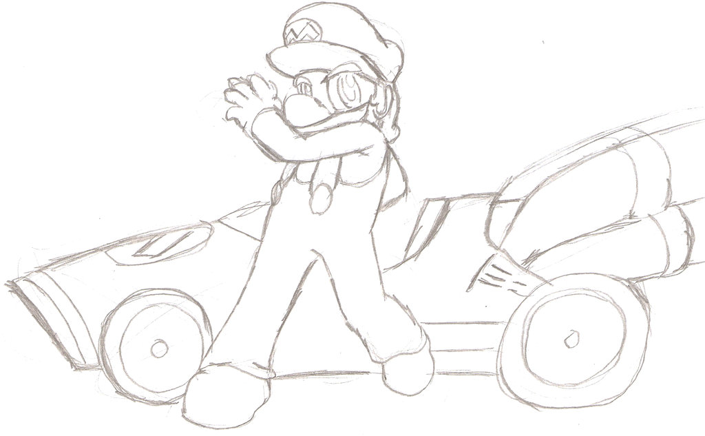 1024x633 Mario Kart Speed Racer Sketch By Xero J - Mario Kart Sketch