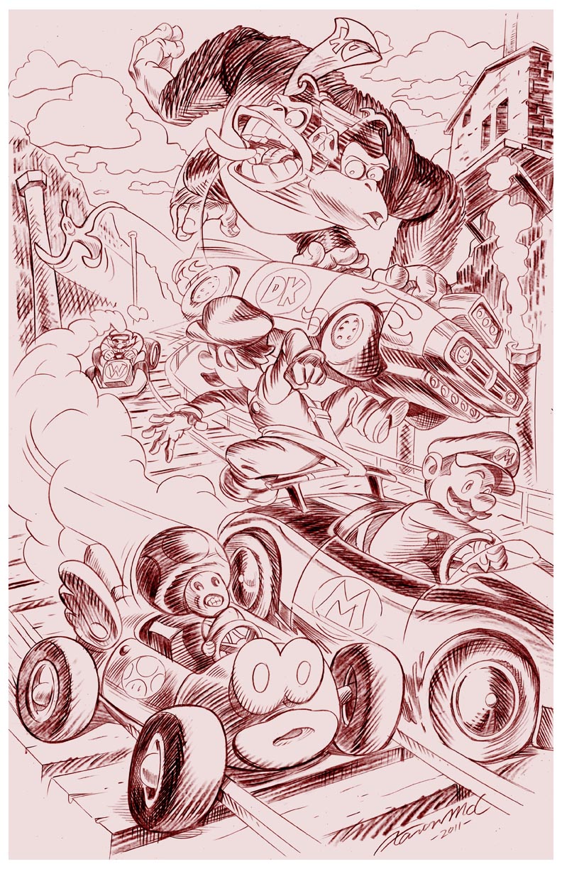 792x1224 Mariokart Aaron Mcconnell - Mario Kart Sketch