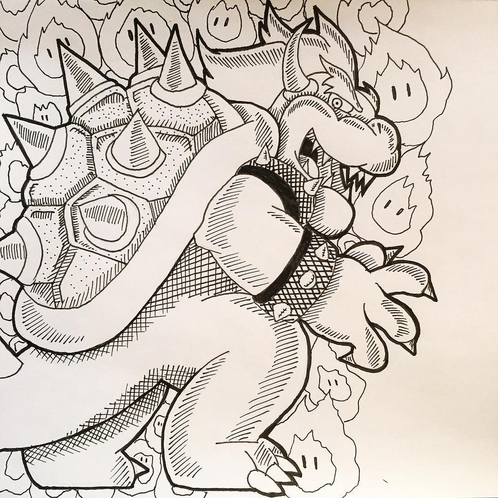 1024x1024 One Sketch Per Day - Mario Kart Sketch