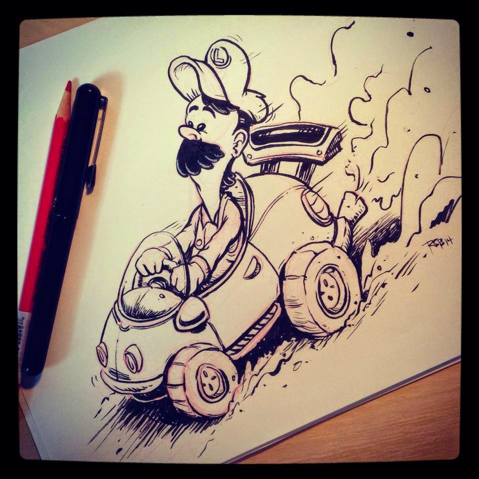 960x960 The Art Of Ryan Bowlin May 2014 - Mario Kart Sketch