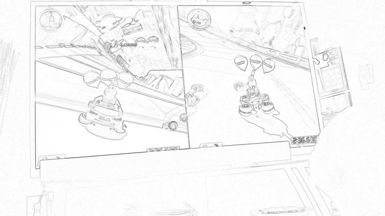 1280x720 A Sketched Mario Kart - Mario Kart Sketch
