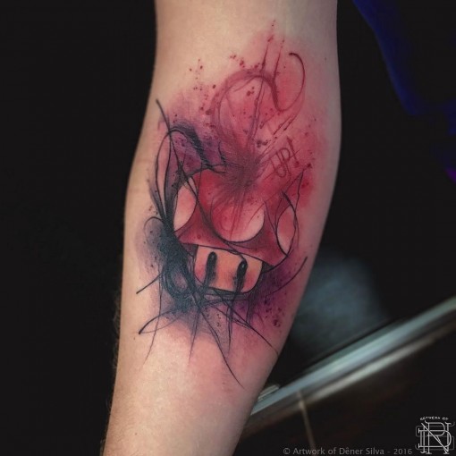 510x510 Super Mario Mushroom Tattoo Best Tattoo Ideas Gallery - Mario Mushroom Sketch