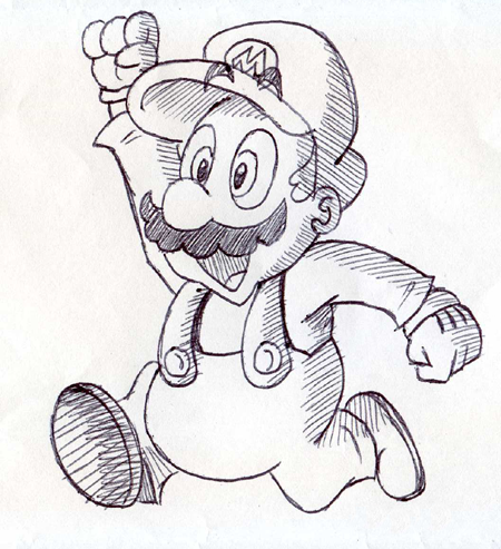 450x493 Mario Sketch By Kenisu3000 - Mario Sketch