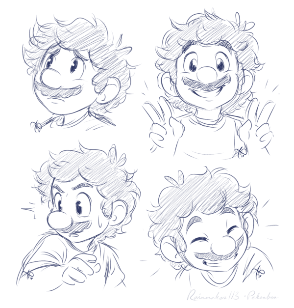 600x627 Mario Sketches 09 01 17 By Rainmaker113 - Mario Sketch