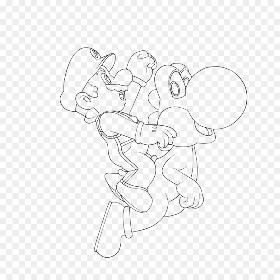 900x900 Thumb Line Art Joint Sketch - Mario Sketch
