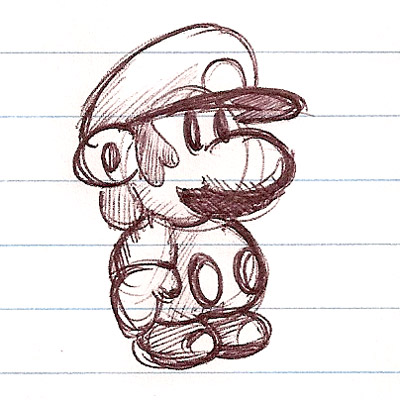 400x400 Well, The First Post Has To Be Of Mario, Right Nintendoodle - Mario Sketch