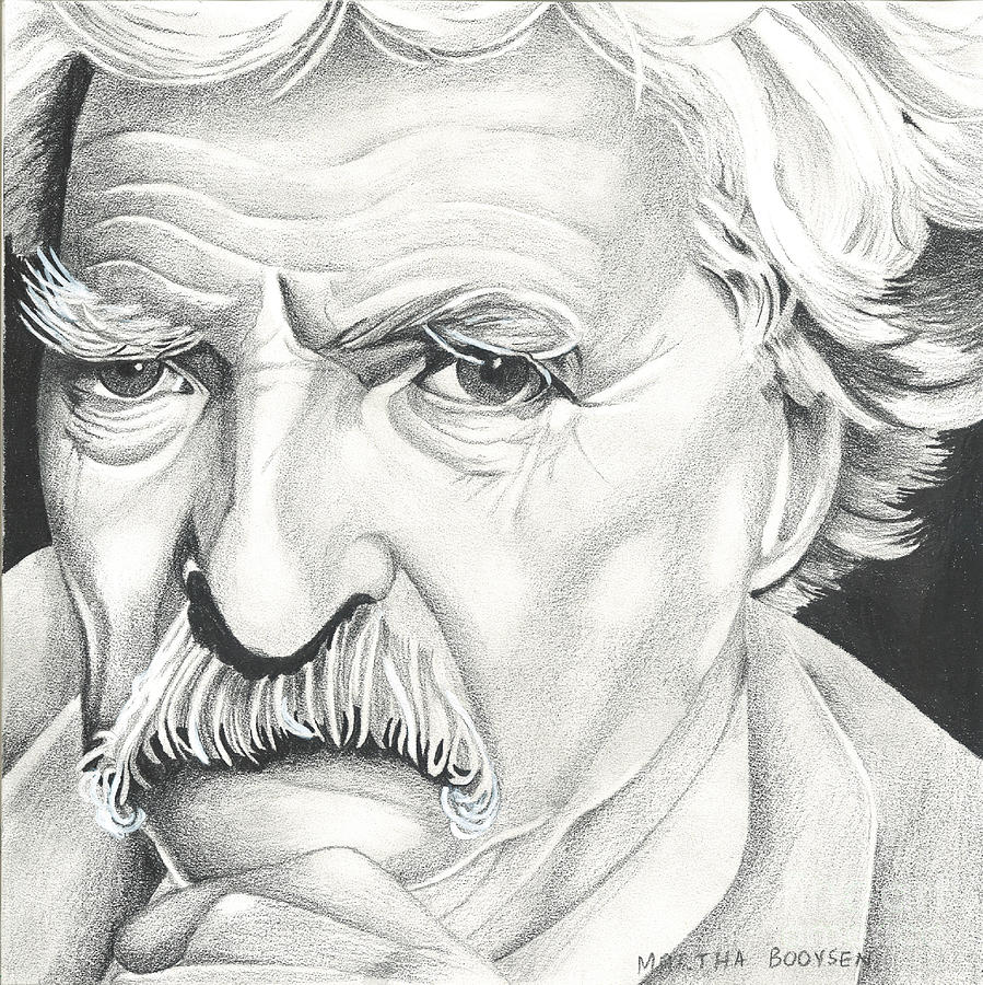 899x900 Tom Selleck As Mark Twain Drawing By Martha Booysen - Mark Twain Sketches