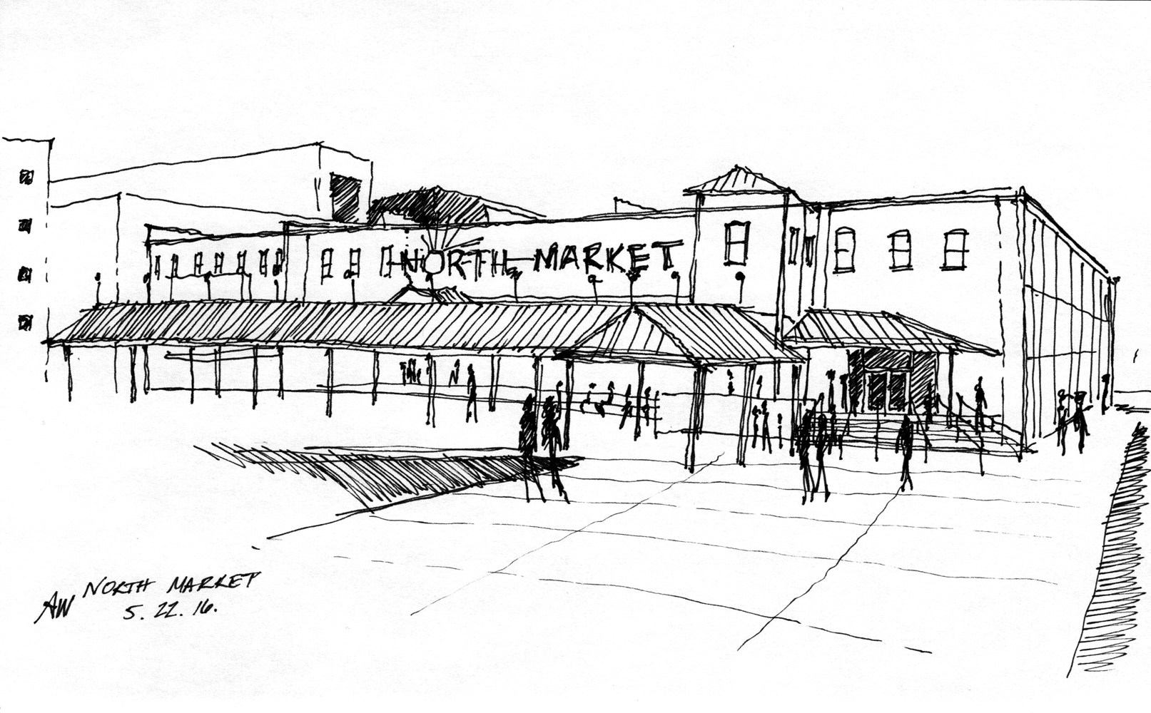 Market Sketch at PaintingValley.com | Explore collection of Market Sketch