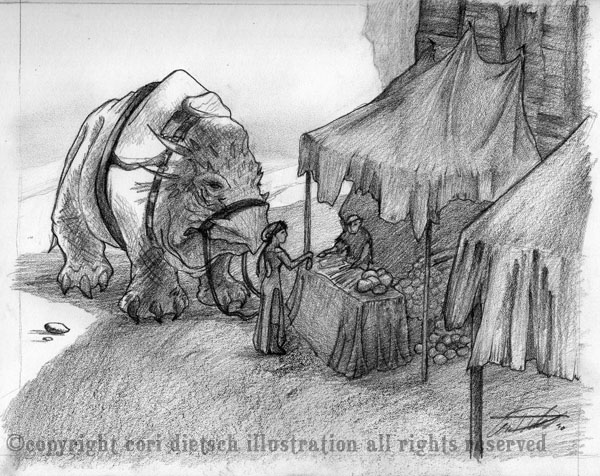 600x476 Desert Market Sketch By Coridietsch - Market Sketch