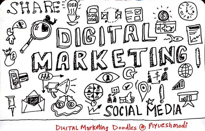 700x448 Hand Drawn Doodle Sketch Note Quotes Digital Marketing - Marketing Sketch
