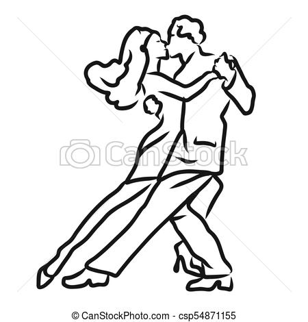450x470 Tango Argentino Dancer Sketch. Hand Drawn Vector Drawing. Use For - Marketing Sketch