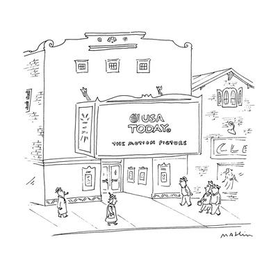 400x400 Cinema With Marquee Advertising, Usa Today The Motion Picture - Marquee Sketch