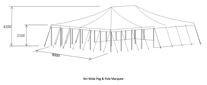 700x288 Large Peg Amp Pole Marquee Hire Sydney - Marquee Sketch