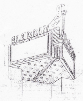 266x323 Sketch For Aladdin Marquee Neon, C. 1951 - Marquee Sketch