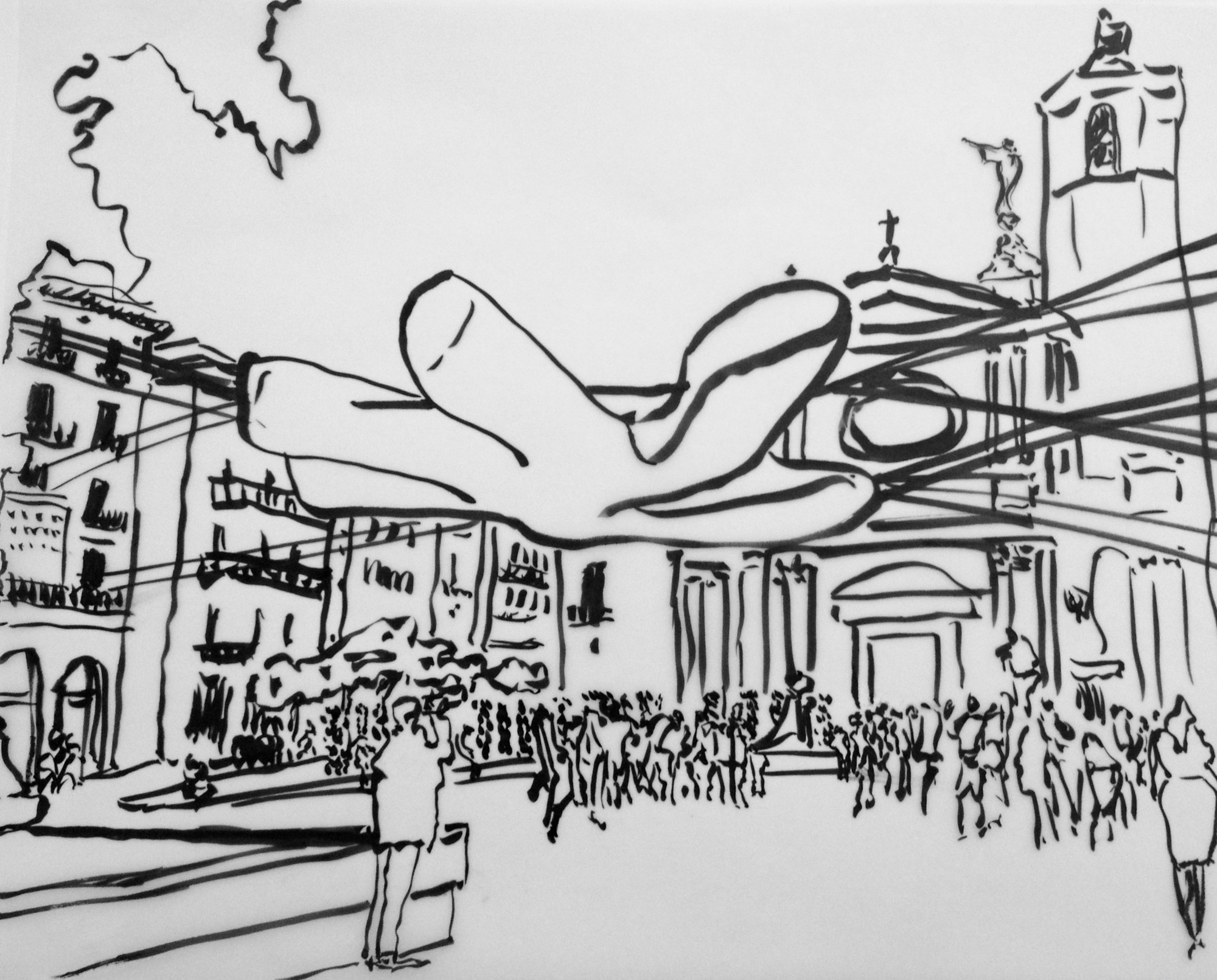 2000x1611 Gallery Of Yael Reisner + Peter Cook Create Installation To - Marriage Sketch