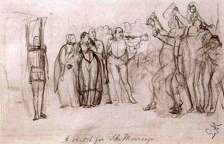 723x466 A Sketch For The Marriage 1 From Sketchbk By Sir Lawrence Alma - Marriage Sketch