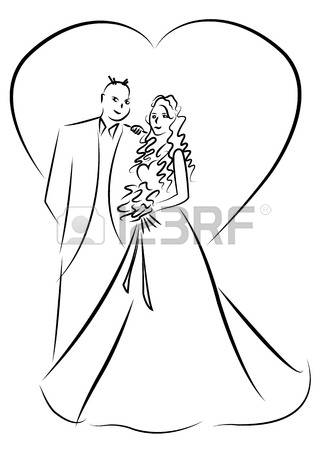 328x450 Drawn Wedding Married Couple - Married Couple Sketch