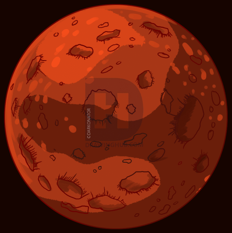 753x756 How To Draw Mars, Step By Step, Drawing Guide, By Darkonator - Mars Sketch