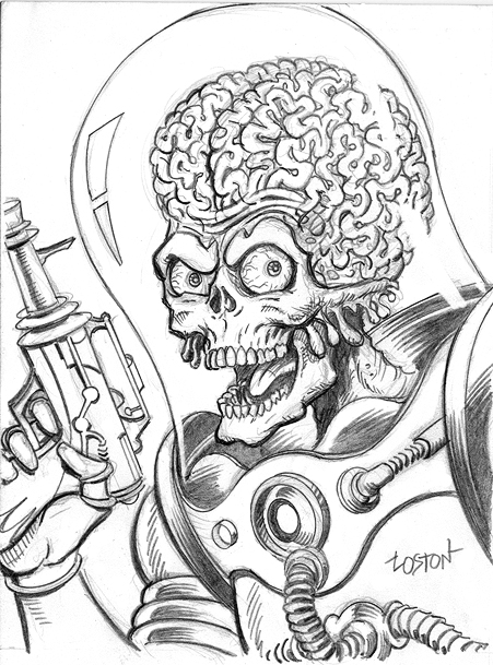 451x609 Mars Attacks Sketch By Lostonwallace - Mars Sketch