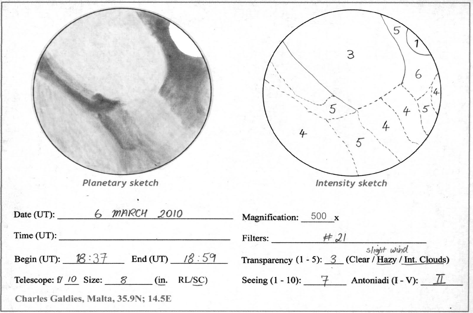 1600x1060 Mars March 6, 2010 Astronomy Sketch Of The Day - Mars Sketch