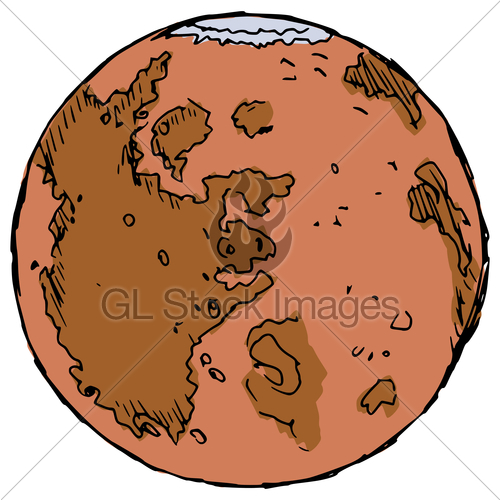 500x500 Sketch Of Planet Mars Gl Stock Images - Mars Sketch