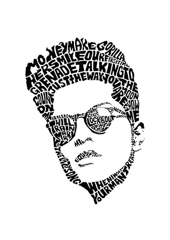 566x800 Bruno Mars Sketch Art Spiral Notebook Sketches - Mars Sketch