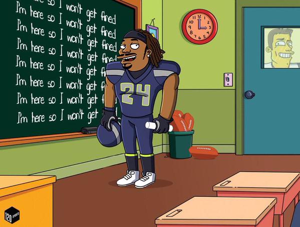 599x452 Marshawn Lynch In Simpsons Edition [Photo] - Marshawn Lynch Sketch