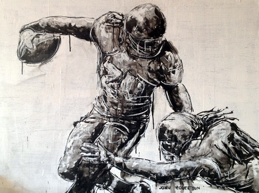 504x375 Running Backs Defensive Backs Sports Art Paintings - Marshawn Lynch Sketch