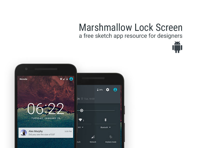 800x600 Marshmallow Lockscreen Sketch Freebie - Marshmallow Sketch