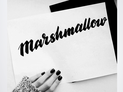 400x300 Marshmallow Hand Lettered Sketch By Katya Kistrin - Marshmallow Sketch