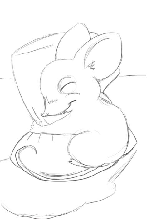 500x700 Mouse And Marshmallow - Marshmallow Sketch