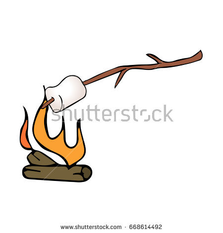 450x470 Collection Of Marshmallow On Fire Drawing High Quality, Free - Marshmallow Sketch