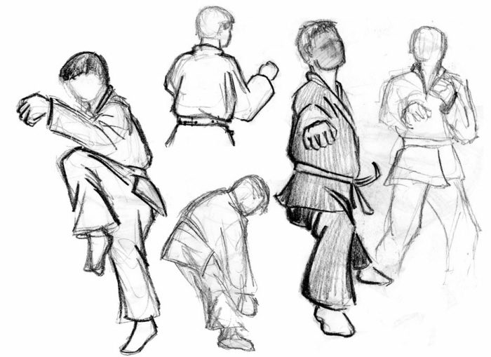 700x509 Sketch Book By Gabriel Parker - Martial Arts Sketches