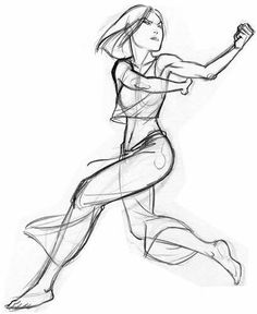 236x288 Sketch Karate Pose - Martial Arts Sketches