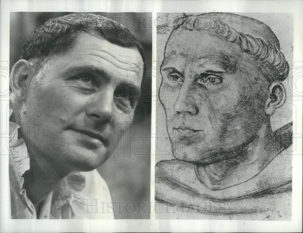 1000x768 1966 Press Photo Robert Shaw Actor Sketch Martin Luther - Martin Luther Sketch