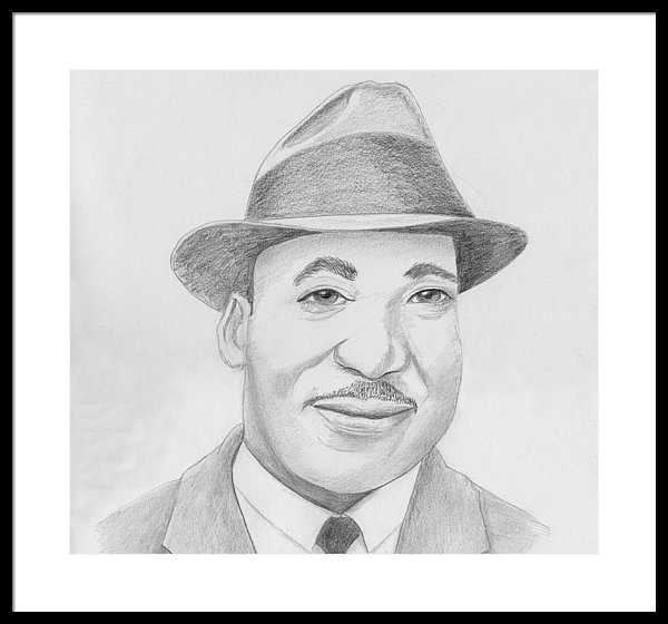 600x560 Martin Luther King Sketch Framed Print By M Valeriano - Martin Luther Sketch