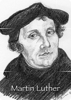 250x350 Martin Luther Trading Card - Martin Luther Sketch