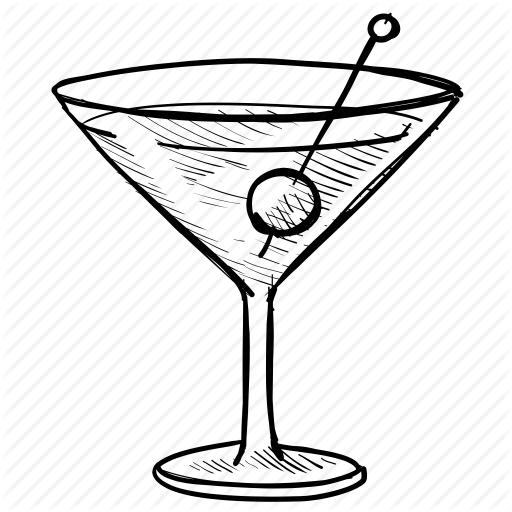 512x512 Collection Of Free Drawing Glass Line. Download On Ubisafe - Martini Glass Sketch