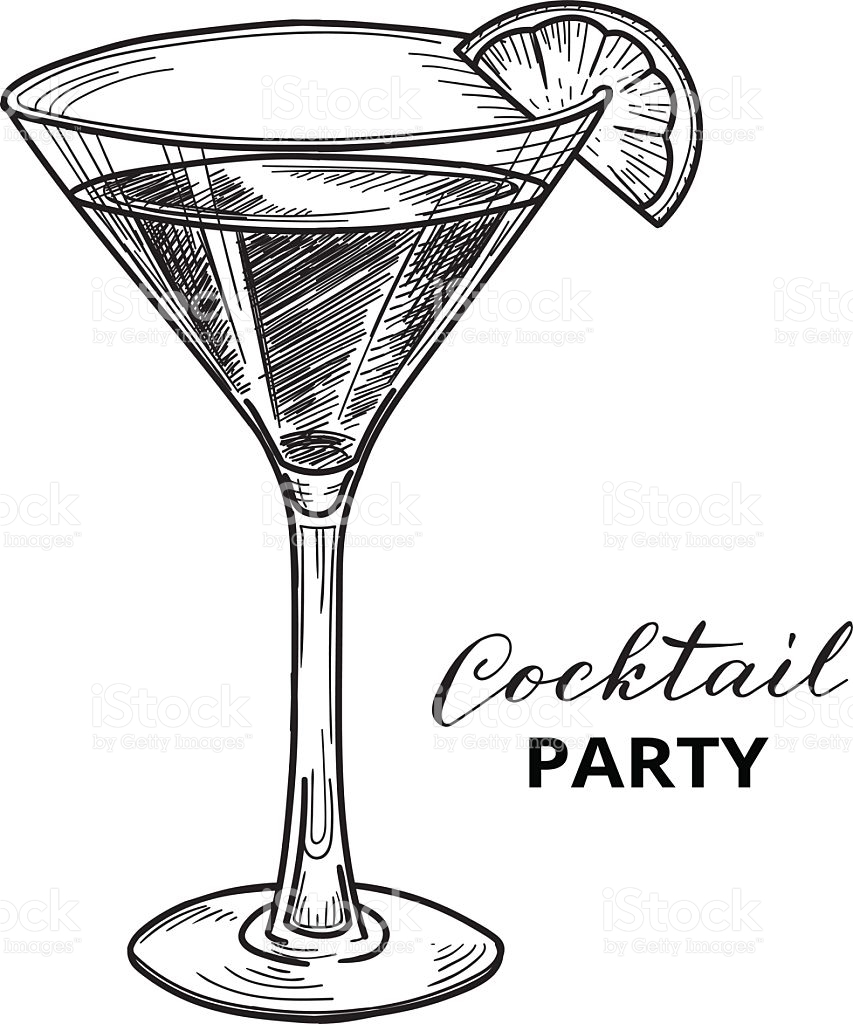 853x1024 Drawn Cocktail Cocktail Glass - Martini Glass Sketch