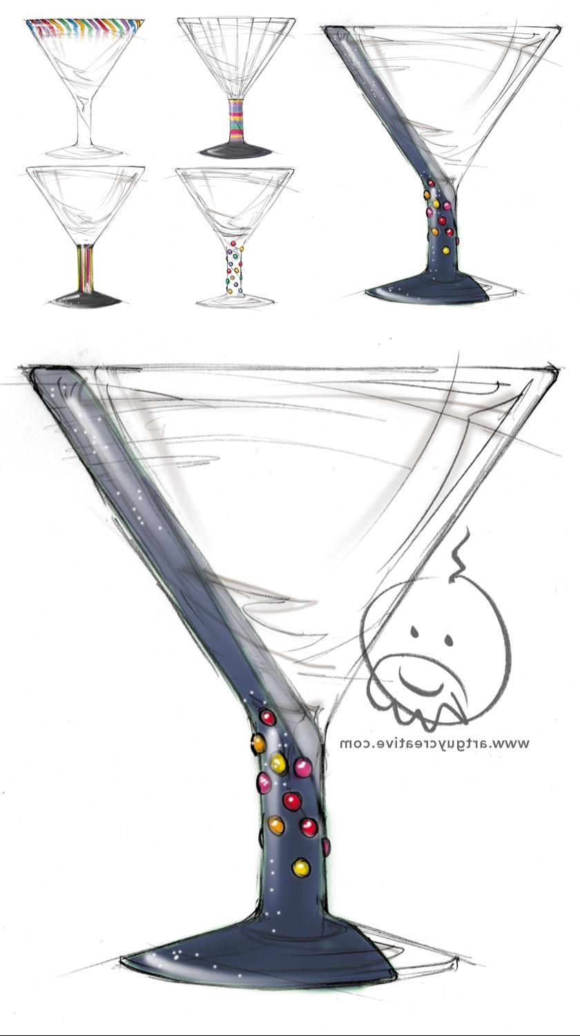 840x1499 Martini Glass Photo Sketch - Martini Glass Sketch
