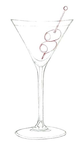 283x508 Martini Glass Drawing - Martini Glass Sketch