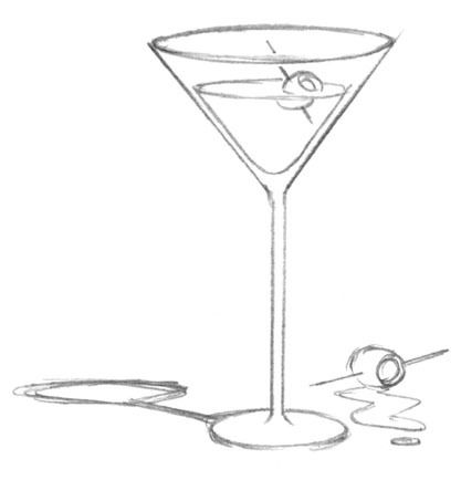 417x434 Martini Sketch Party Time! Art Martinis - Martini Sketch