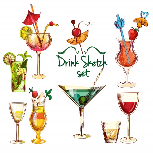 626x626 Martini Vectors, Photos And Psd Files Free Download - Martini Sketch