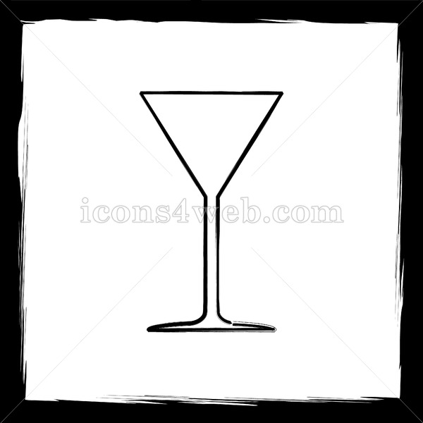 600x600 Martini Glass Sketch Icon. - Martini Sketch