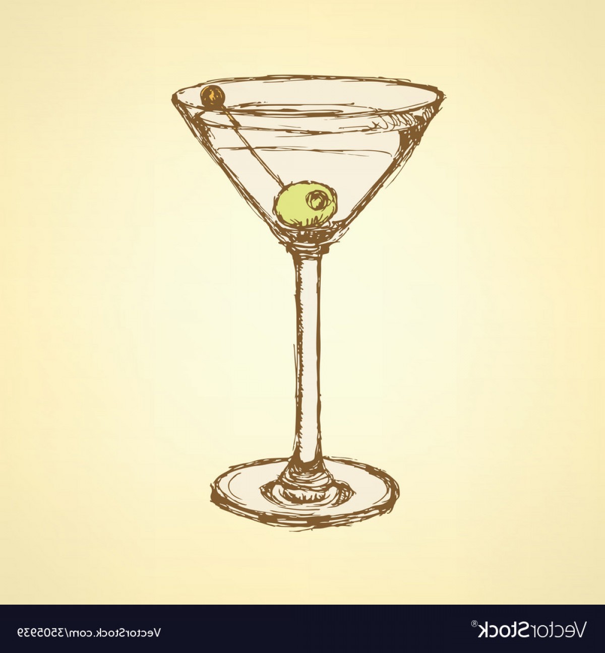 1200x1296 Sketch Martini Glass With Olive Vector Arenawp - Martini Sketch