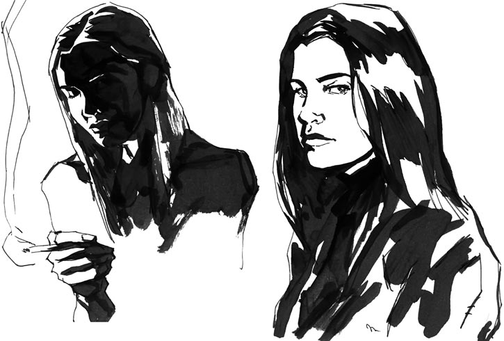 725x490 Jessica Jones - Marvel Comic Sketches