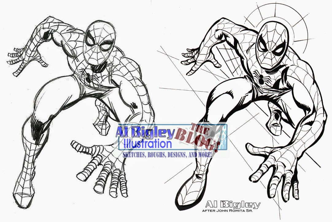 1082x725 Al Bigley Illustration The Blog! The Amazing Spider Man! 60s - Marvel Comic Sketches