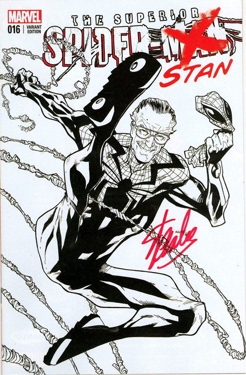 493x750 Superior Spider Man 16 Fan Expo Sketch Variant Signed Stan Lee - Marvel Comic Sketches